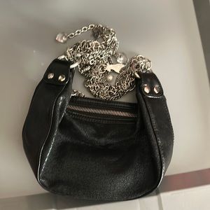 Paris Hilton black leather Mini purse